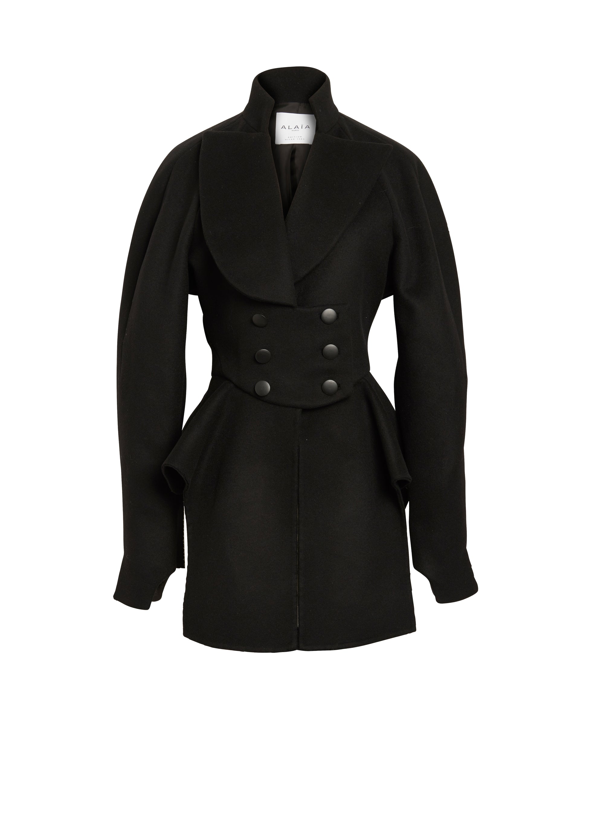 Veste drapée en laine - Noir