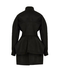 Veste drapée en laine - Noir
