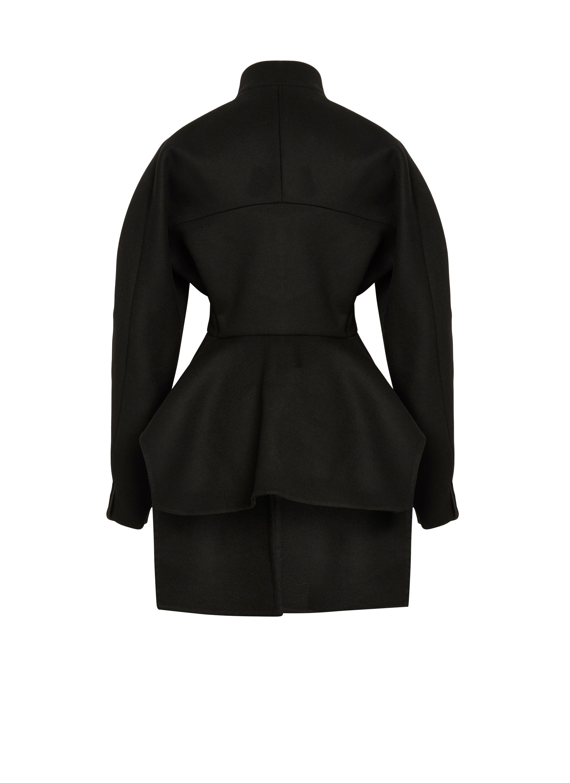 Veste drapée en laine - Noir