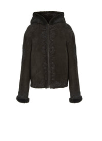 Suede leather jacket - Black