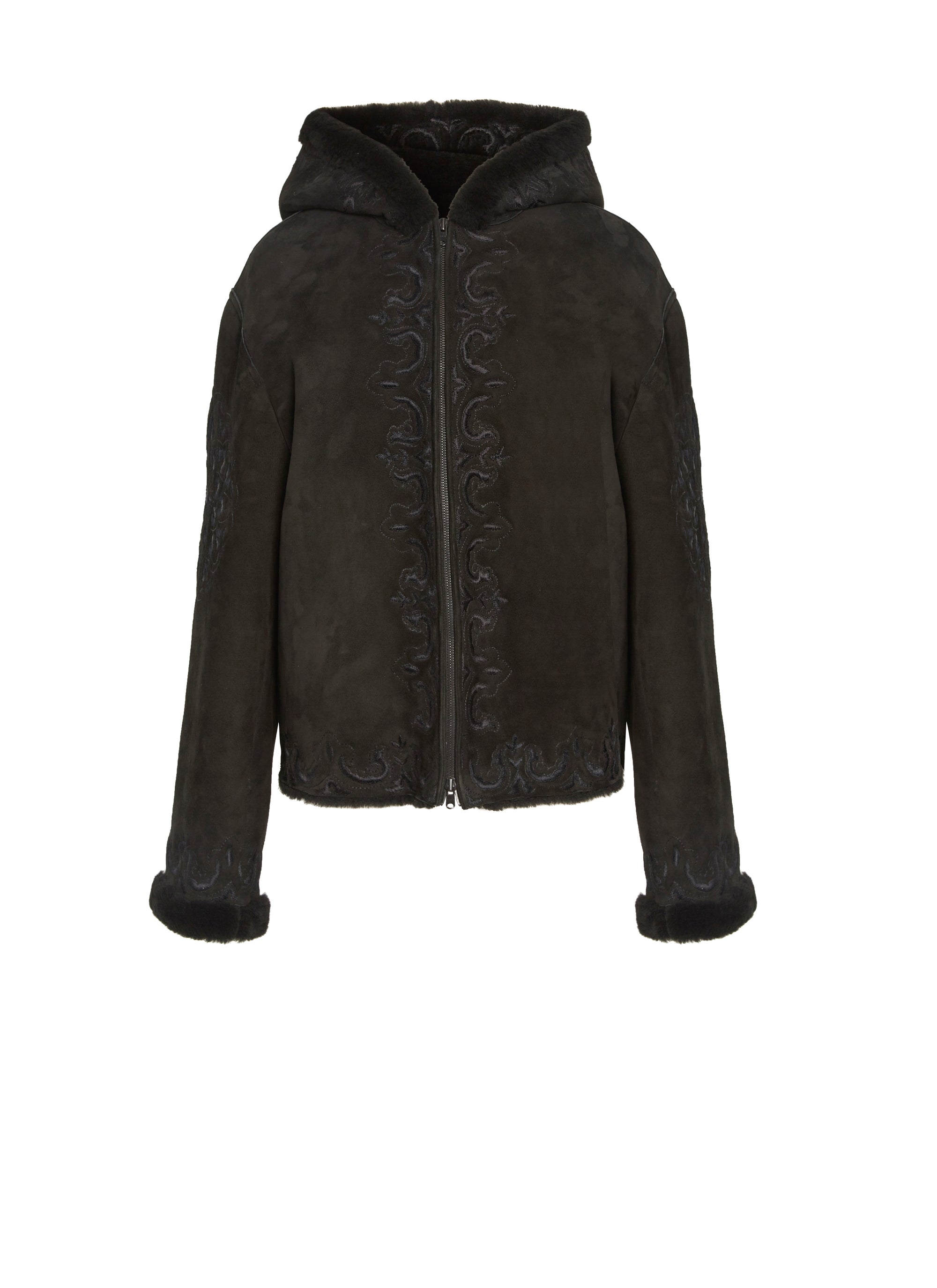 Suede leather jacket - Black