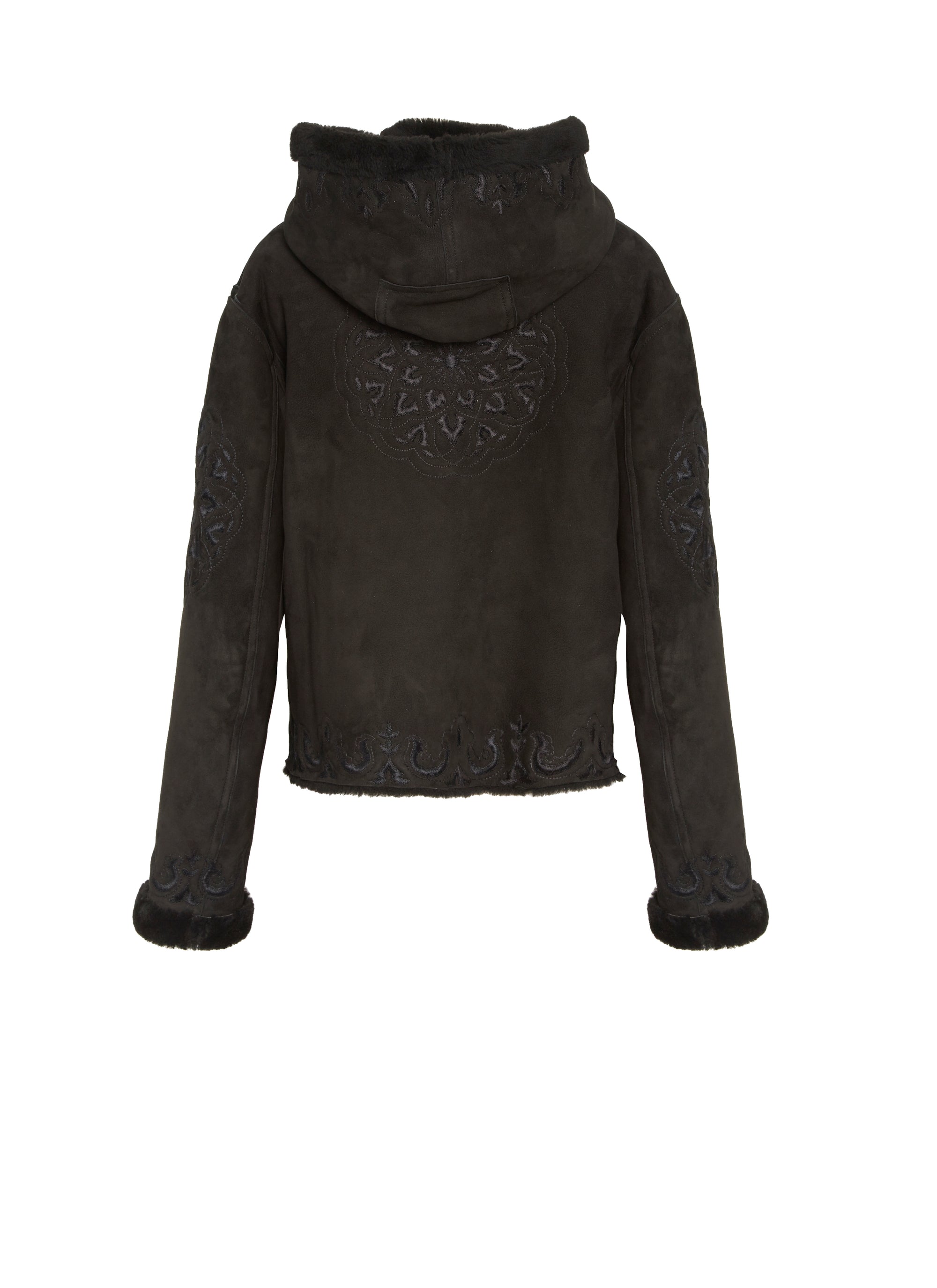 Suede leather jacket - Black