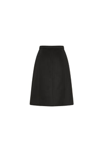Wool buttoned skirt - Black