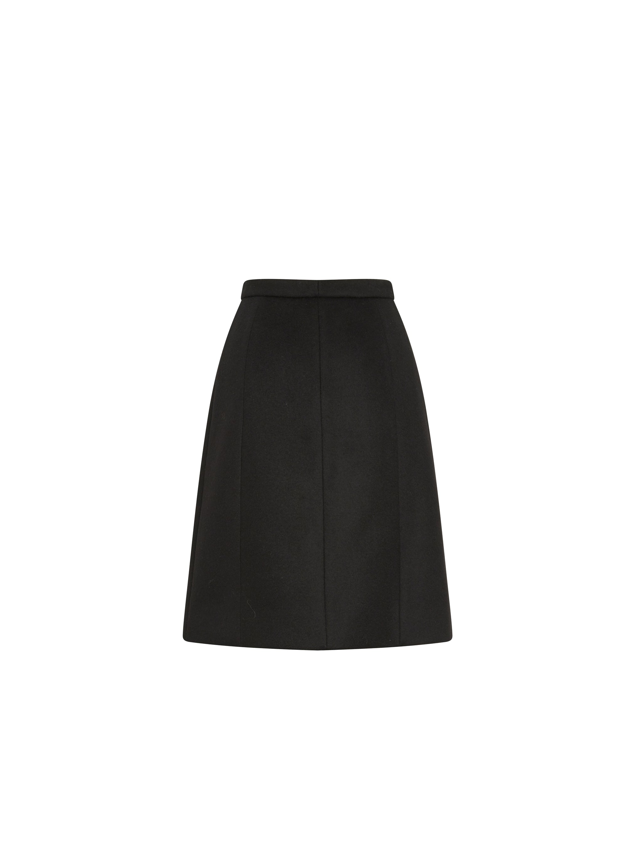 Wool buttoned skirt - Black