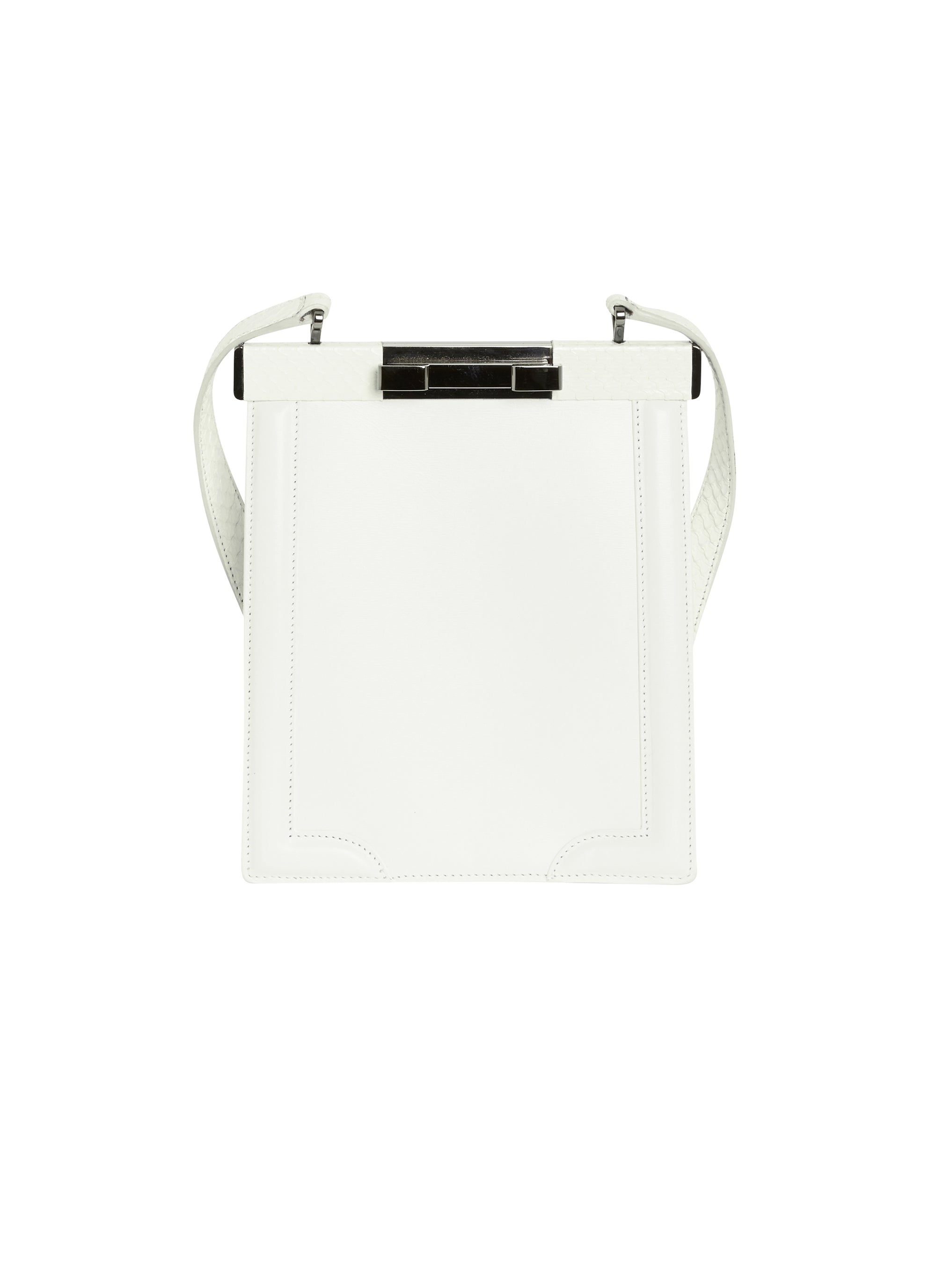 Sac Cecile mini Elaphe en cuir - Blanc Optique
