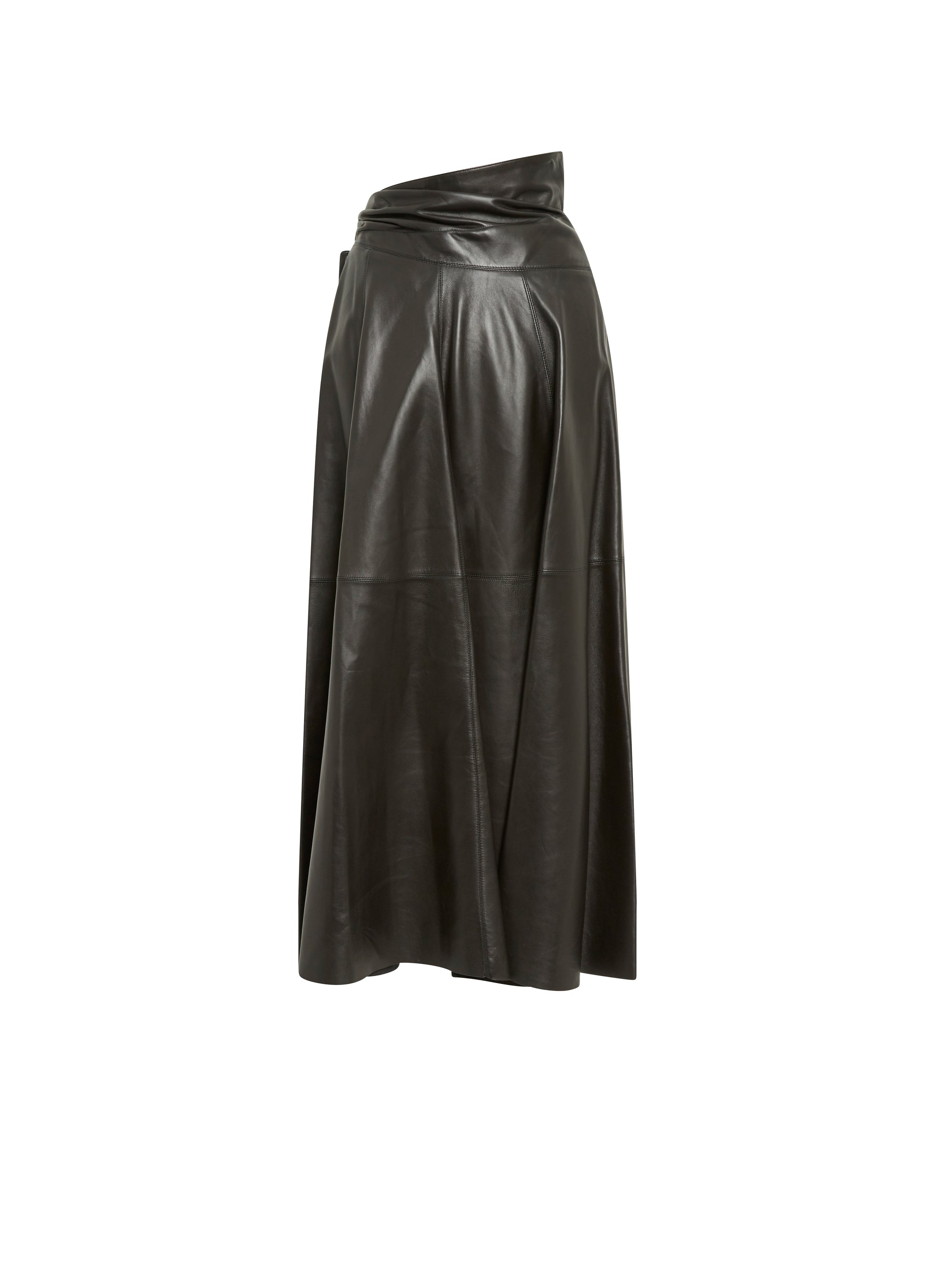 skirt with leather inserts - Black