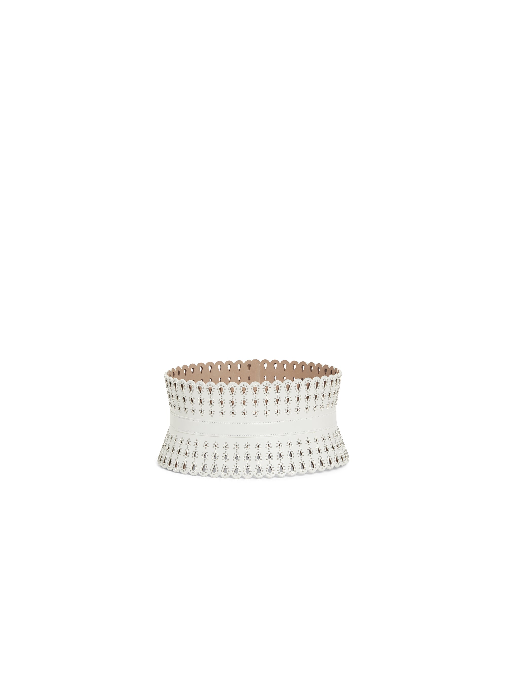Corset à clous en cuir - Blanc Optique