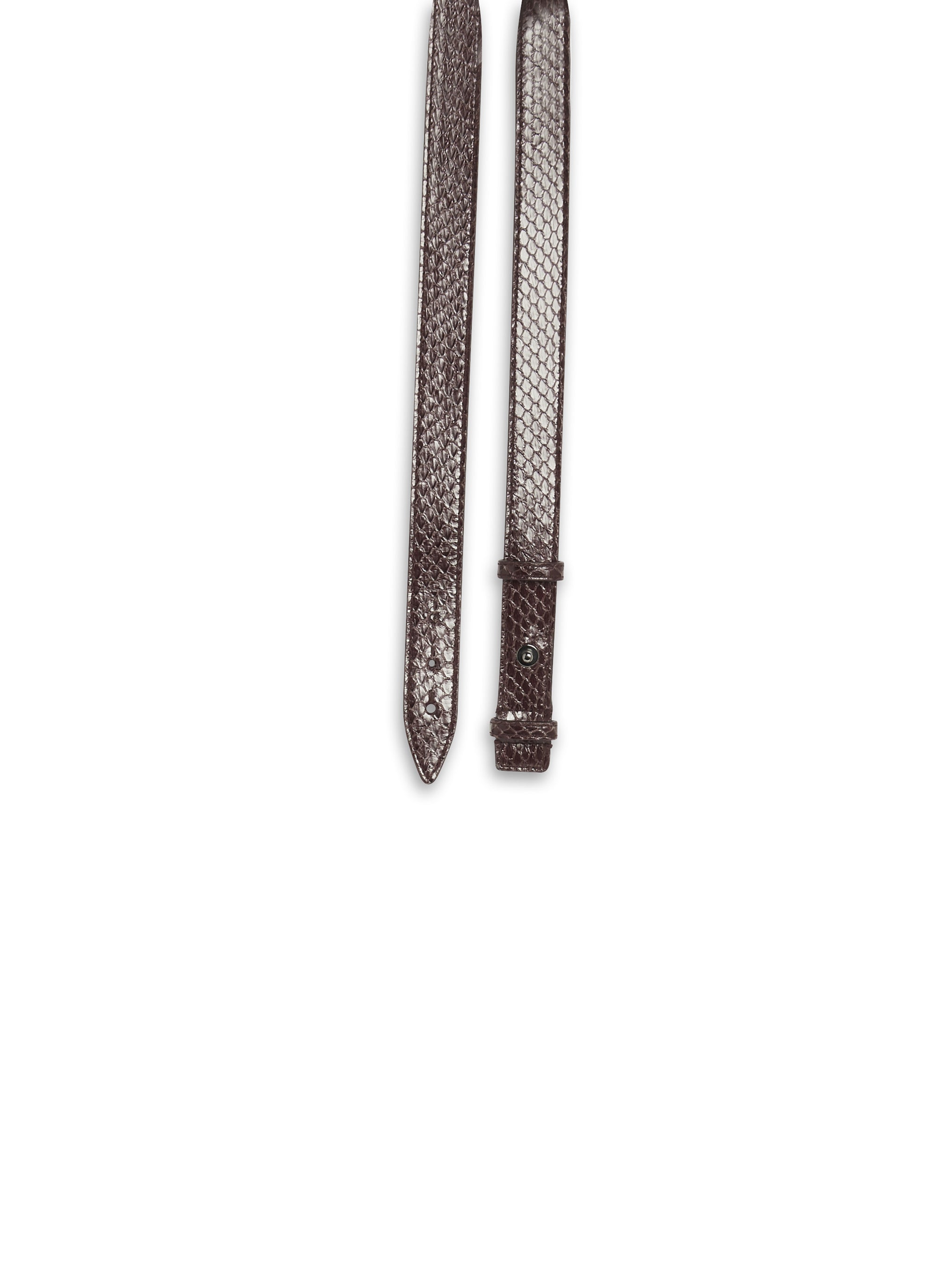 Elaphe flat belt in leather - Almandite