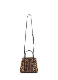 Cheetah print Mina bag in leather - Mordor & Black