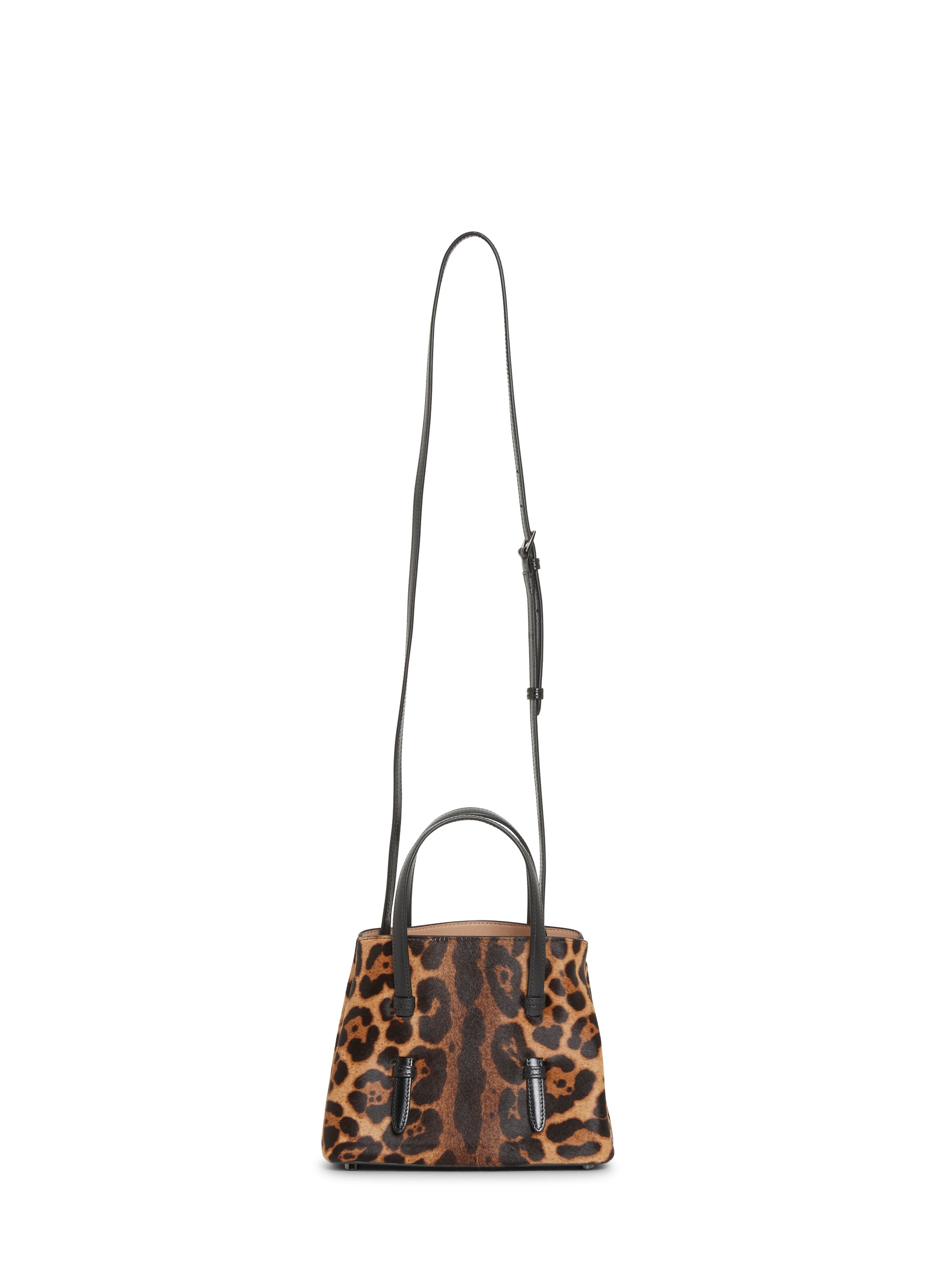 Cheetah print Mina bag in leather - Mordor & Black
