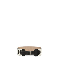 Flat suede leather belt - Black