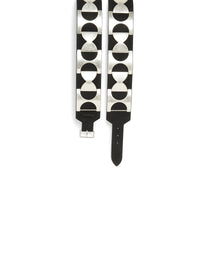 Flat suede leather belt - Black