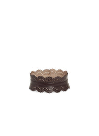Openwork leather corset belt - Almandite