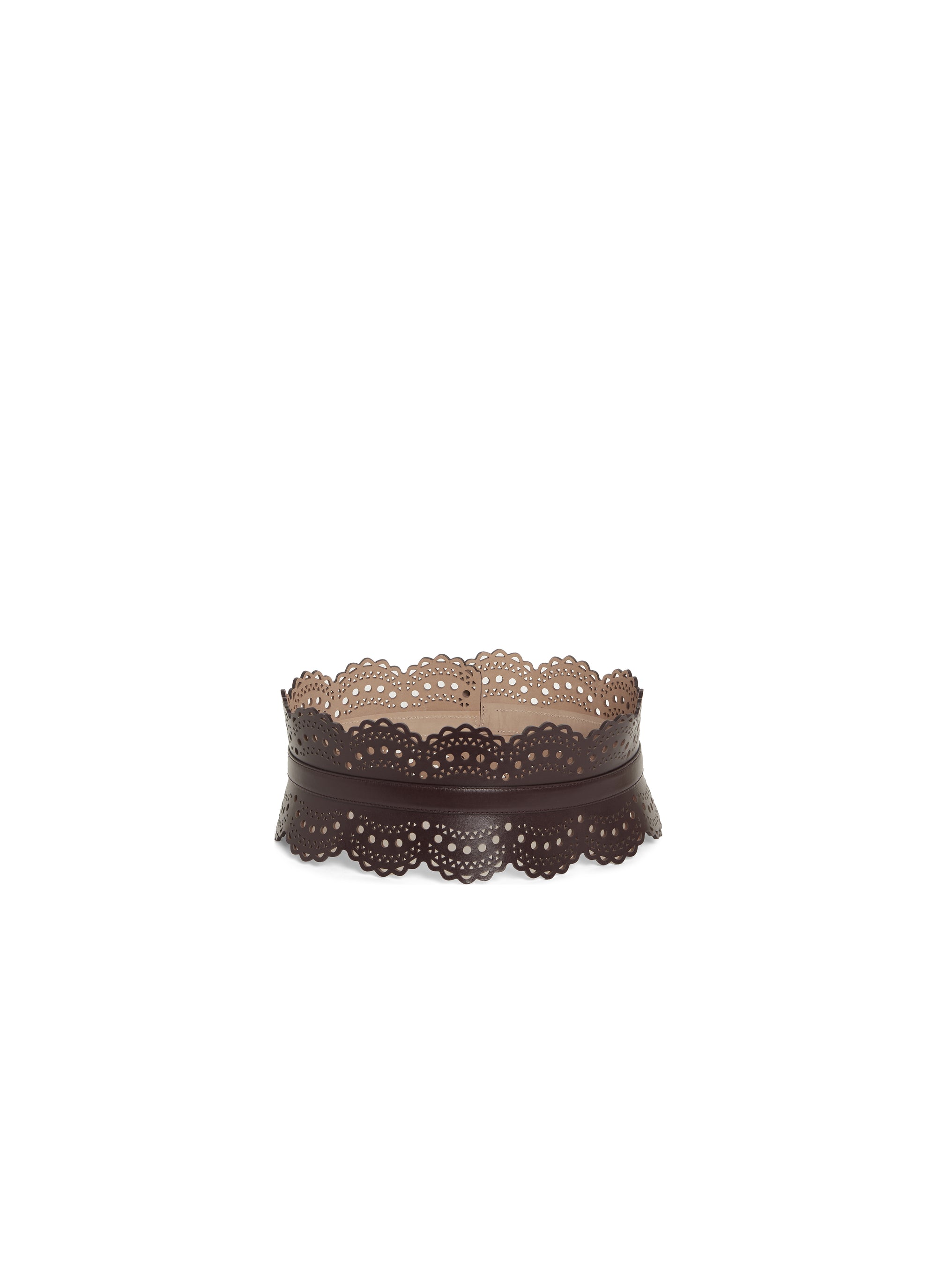 Openwork leather corset belt - Almandite