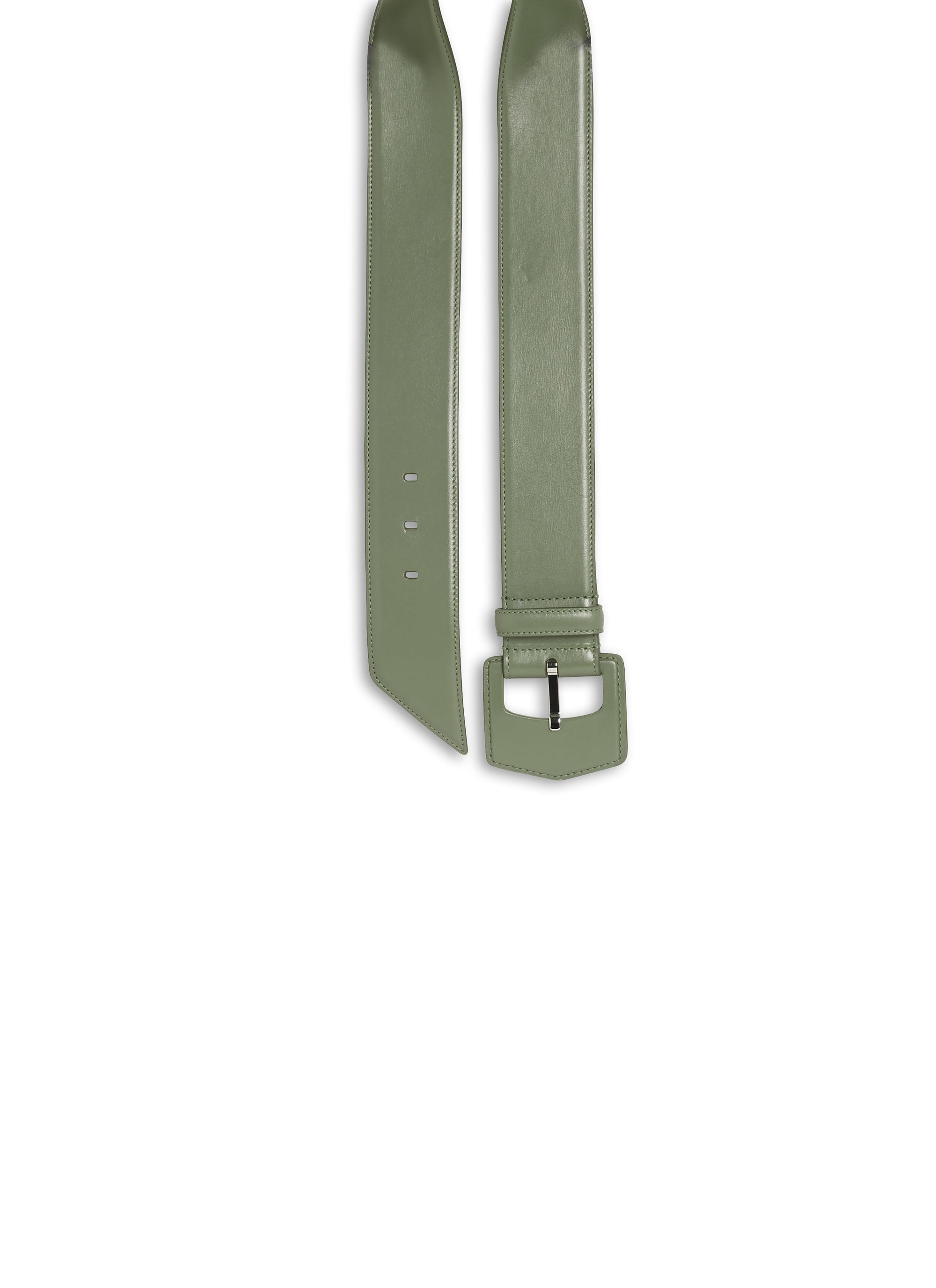 Ceinture à boucle géométrique oversize en cuir - Aloe