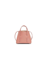 Sac mini Carrera Fiori en cuir - Poudre