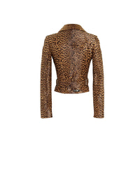 Perfecto à imprimé guépard en cuir - Marron