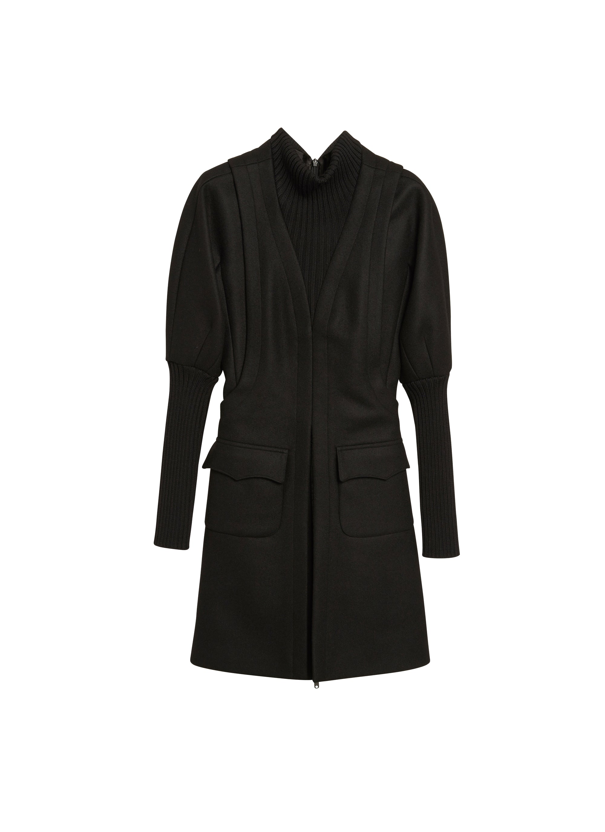 Zipped cashmere dress - Black