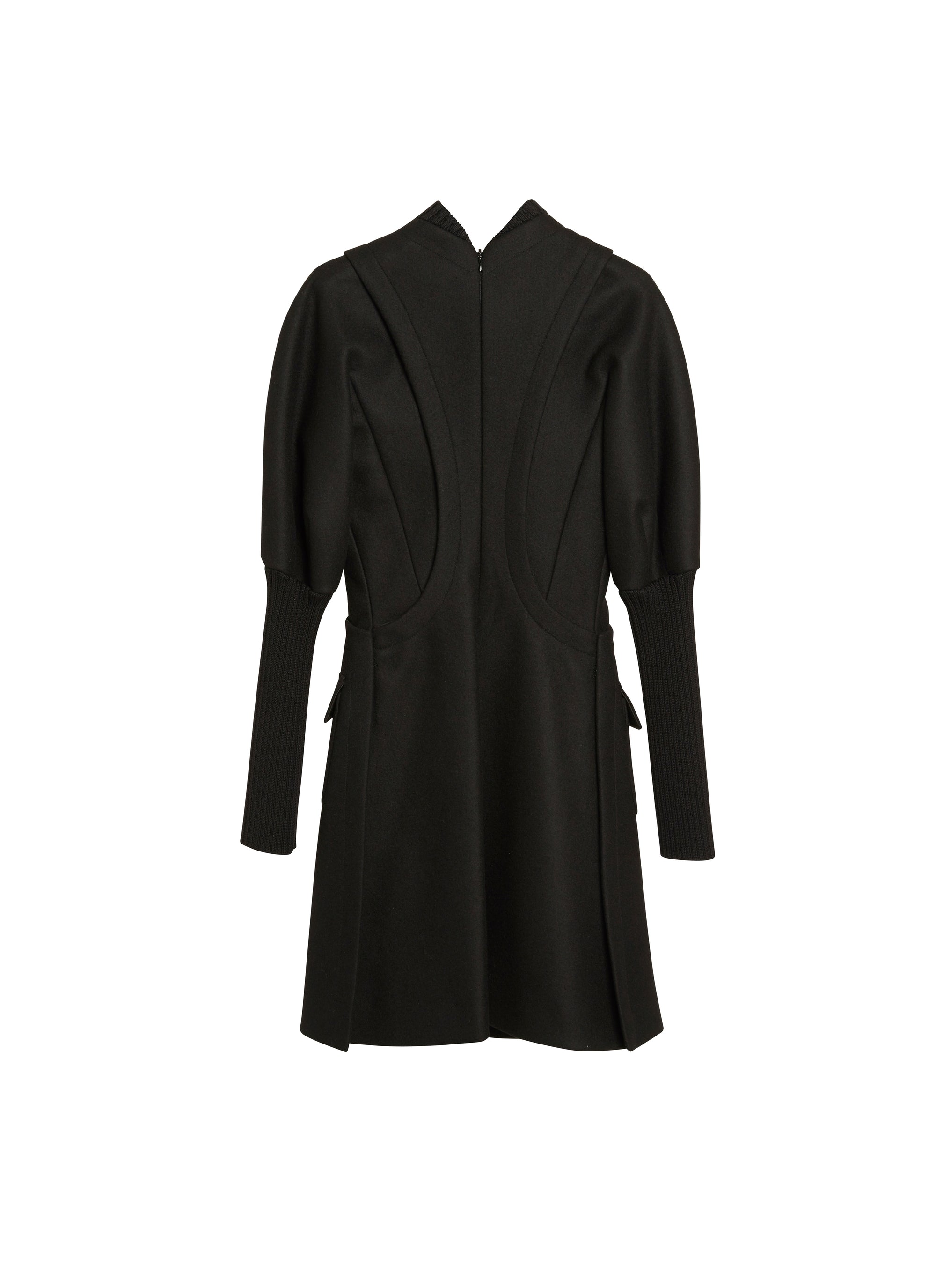 Zipped cashmere dress - Black