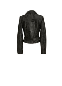 Leather Croco Perfecto - Black