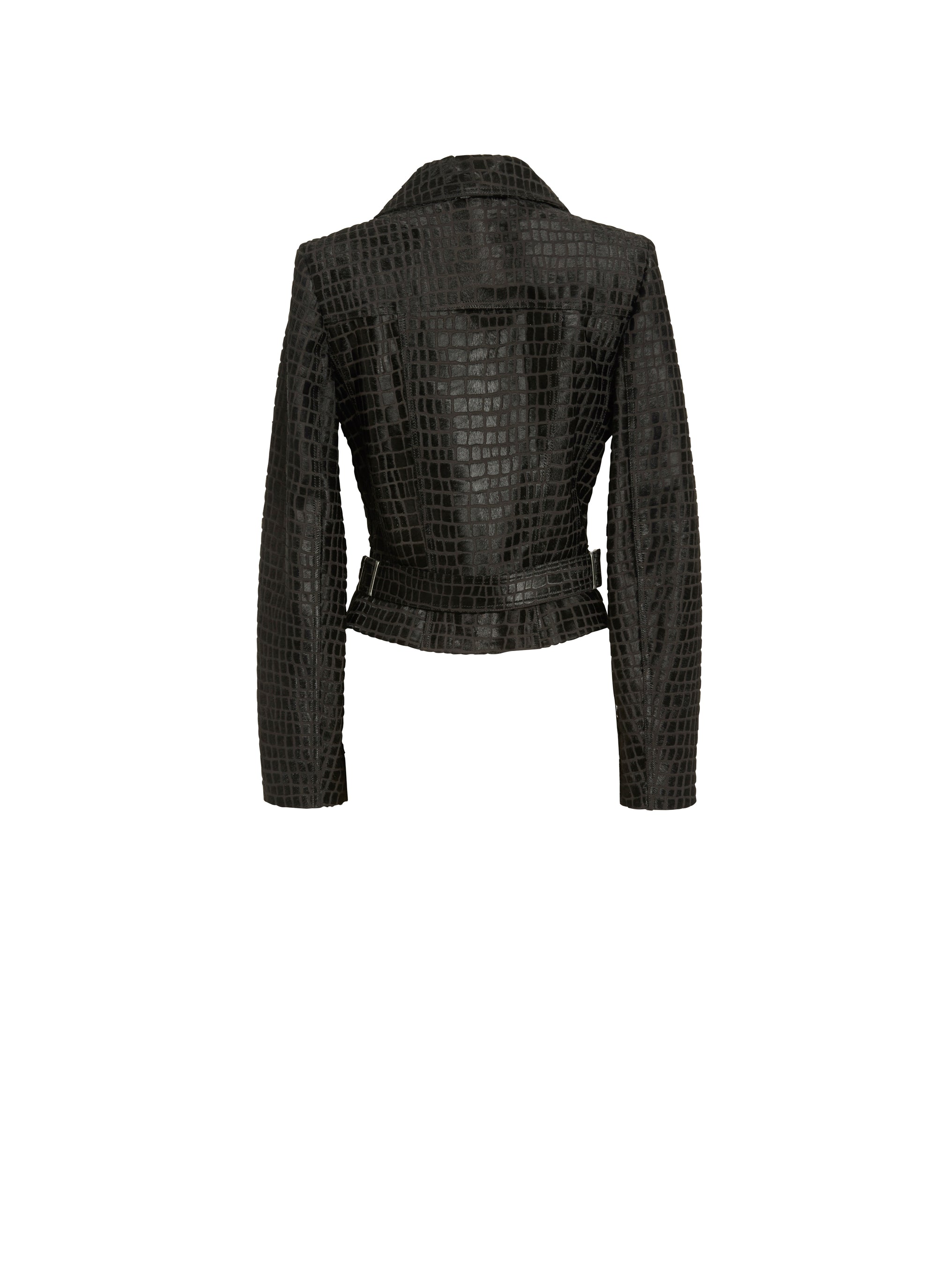 Leather Croco Perfecto - Black