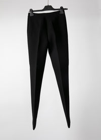 Wool crepe trousers - Black