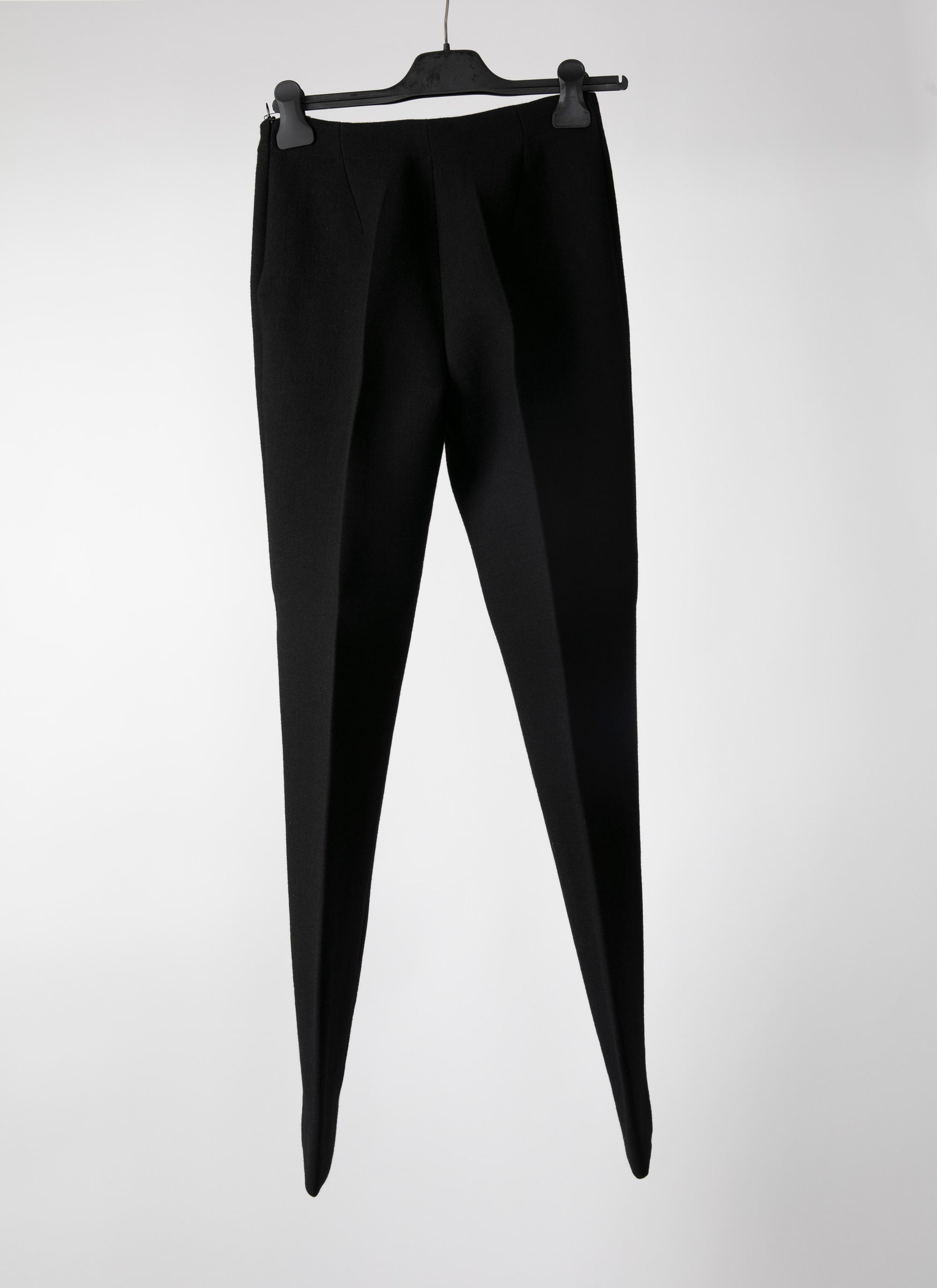 Wool crepe trousers - Black