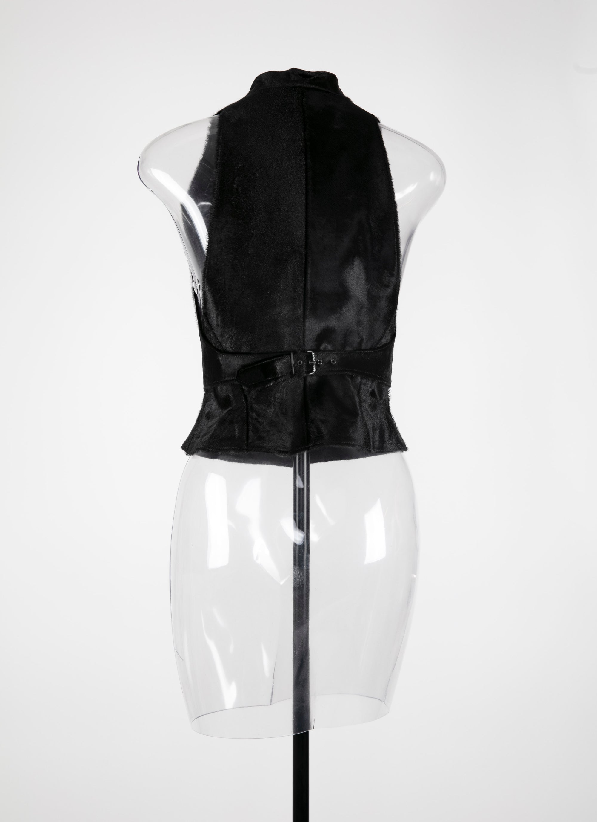 Alligator leather sleeveless waistcoat - Black