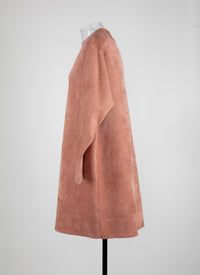 Robe manches longues en velours - Poudre
