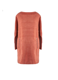 Robe à manches longues en velours - Noisette