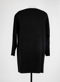 Long sleeve velvet dress - Black