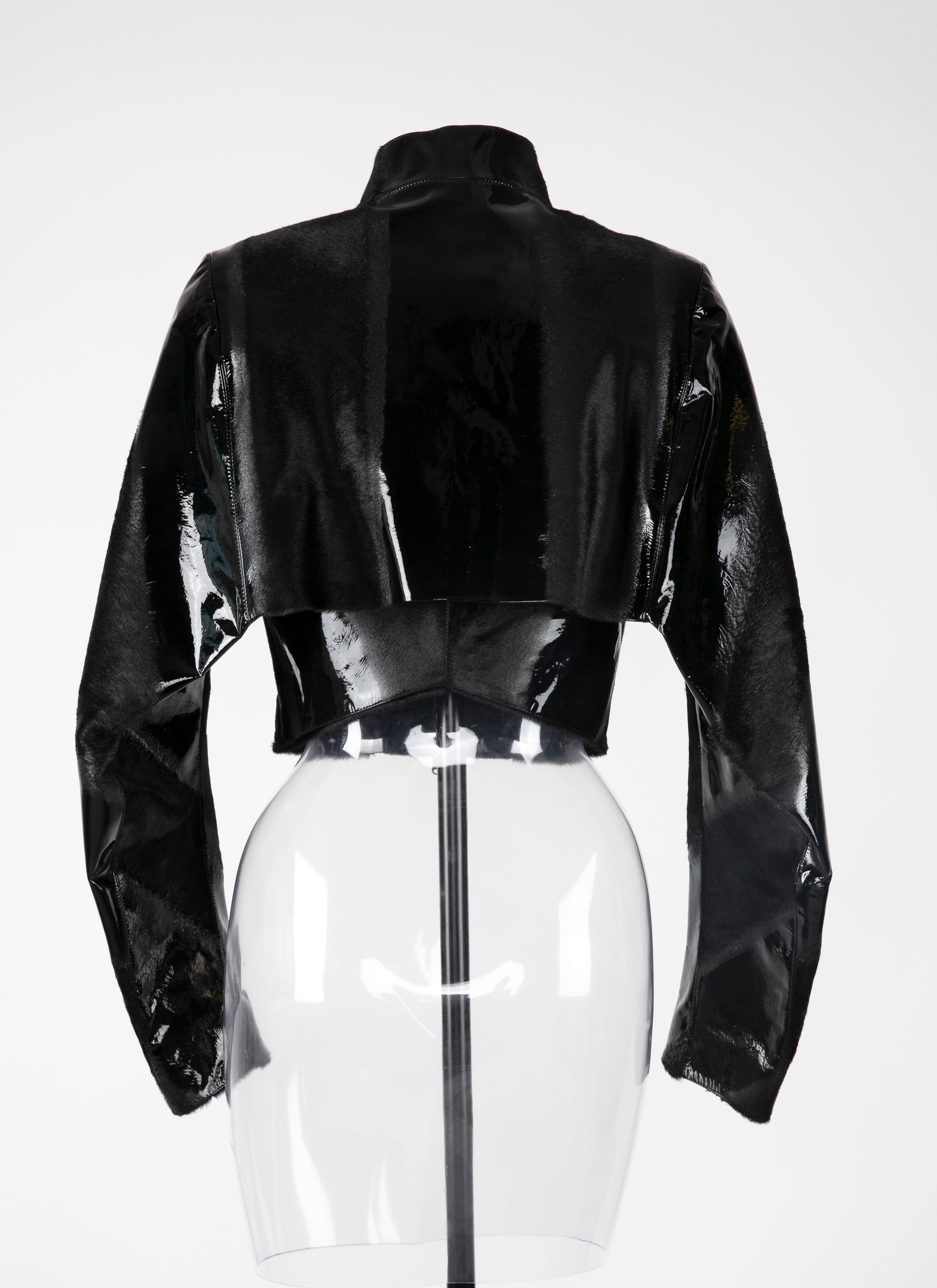 Patent leather long sleeve jacket - Black