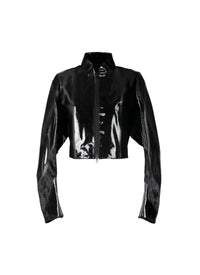 Patent leather long sleeve jacket - Black