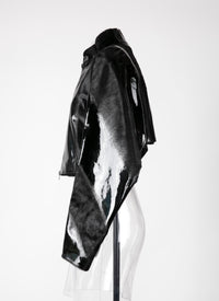 Patent leather long sleeve jacket - Black