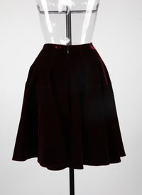 Jupe courte en velours - Grenat