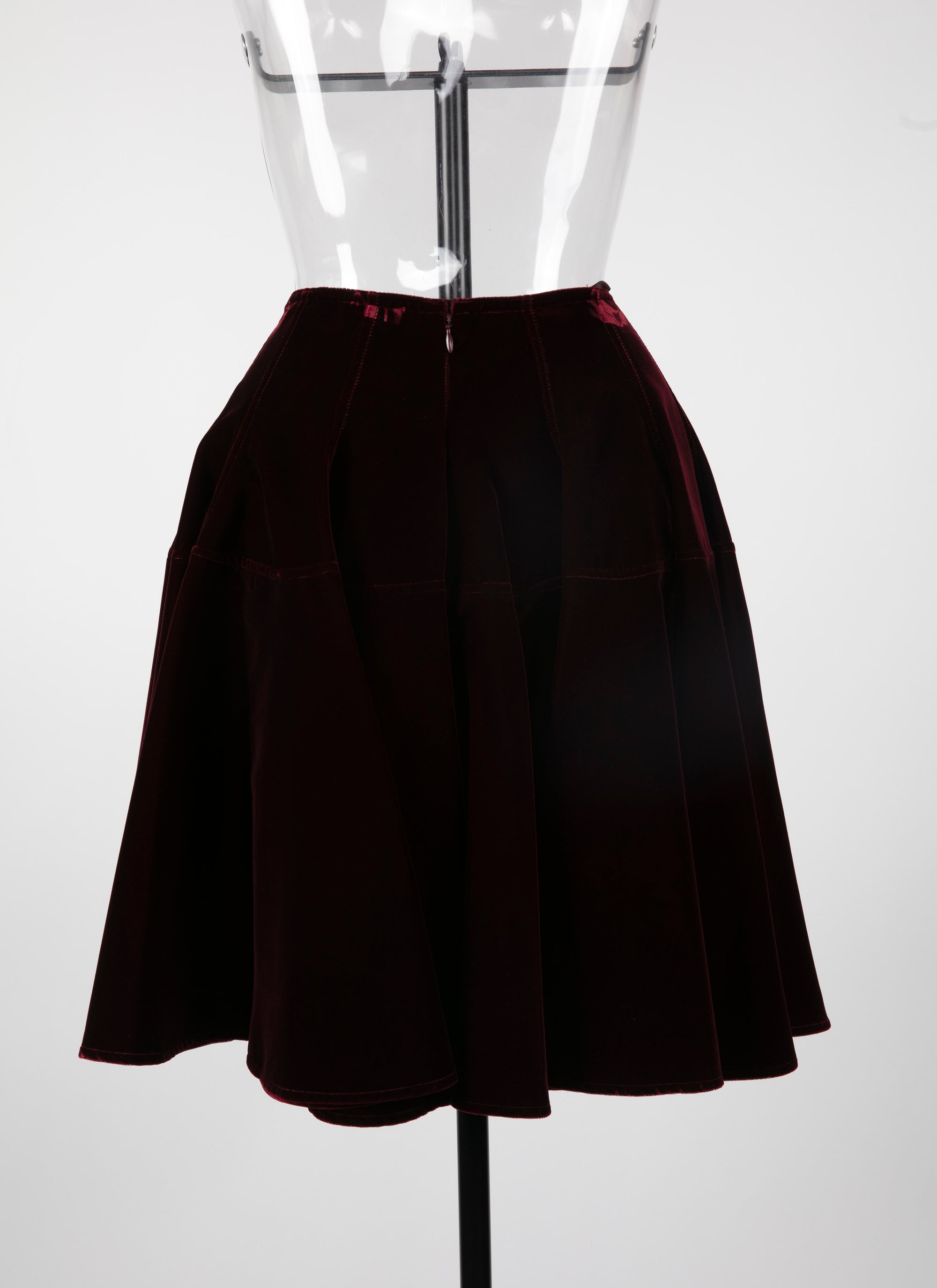 Jupe courte en velours - Grenat