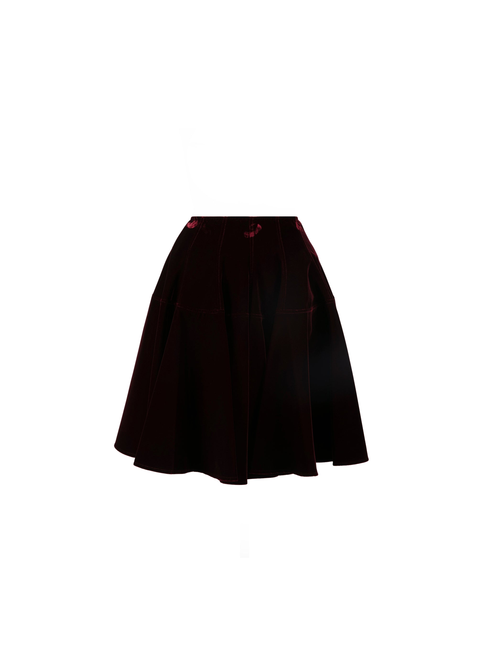 Jupe courte en velours - Grenat