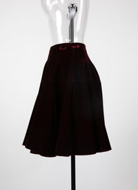 Jupe courte en velours - Grenat