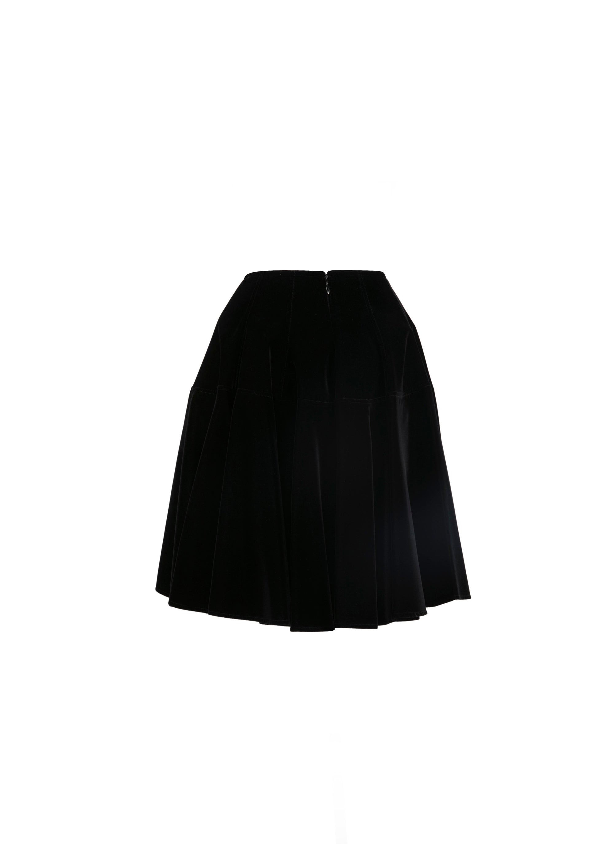 Short skirt in velvet - Black