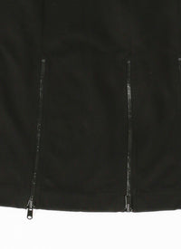 Long zipped skirt in gabardine - Black