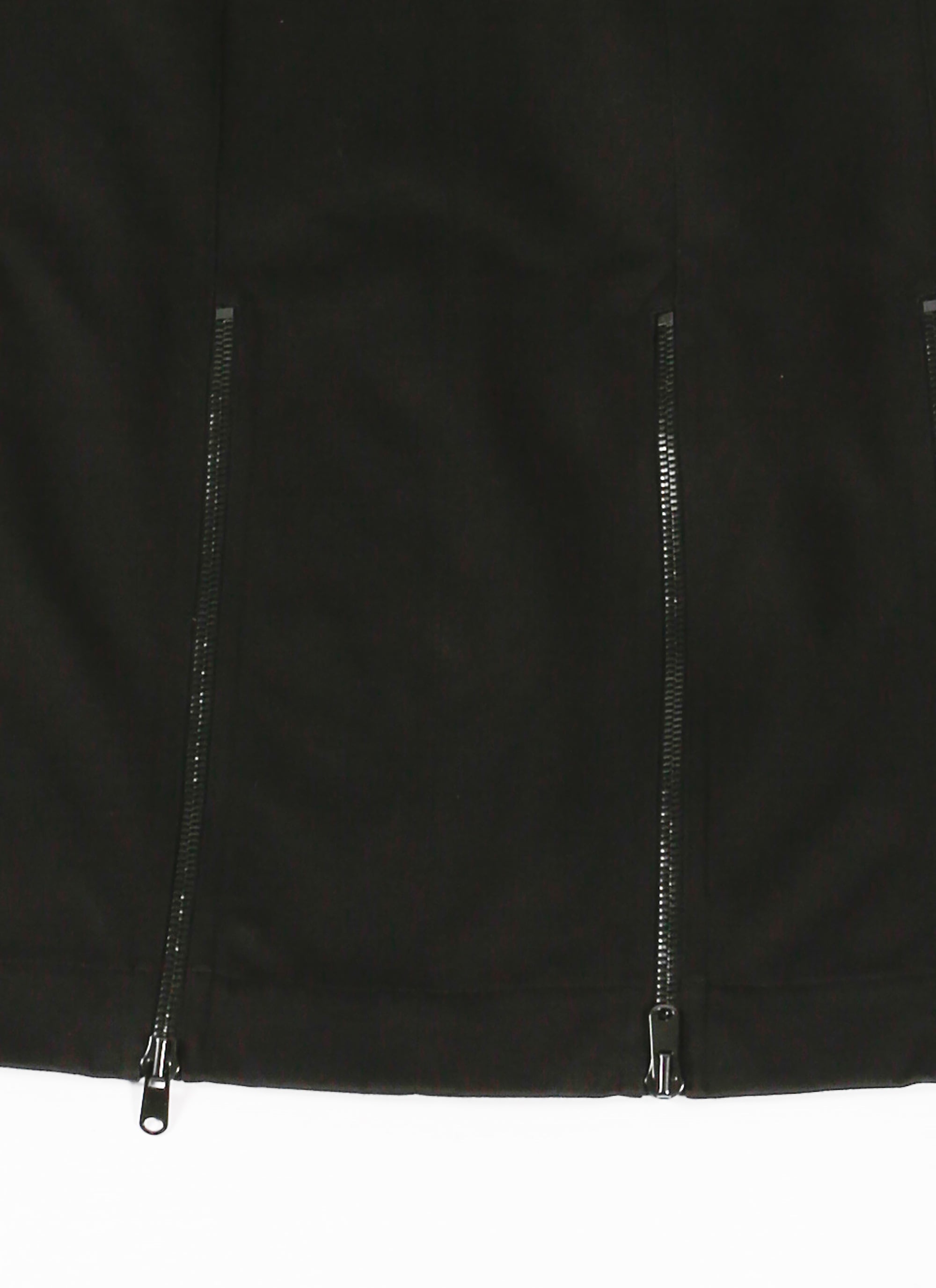 Long zipped skirt in gabardine - Black