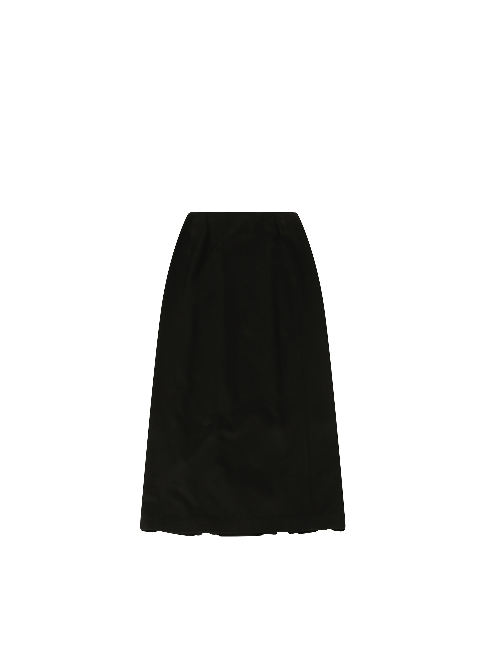 Long zipped skirt in gabardine - Black