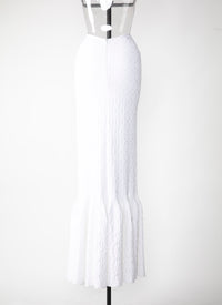 Jupe Damascus en maille - Blanc