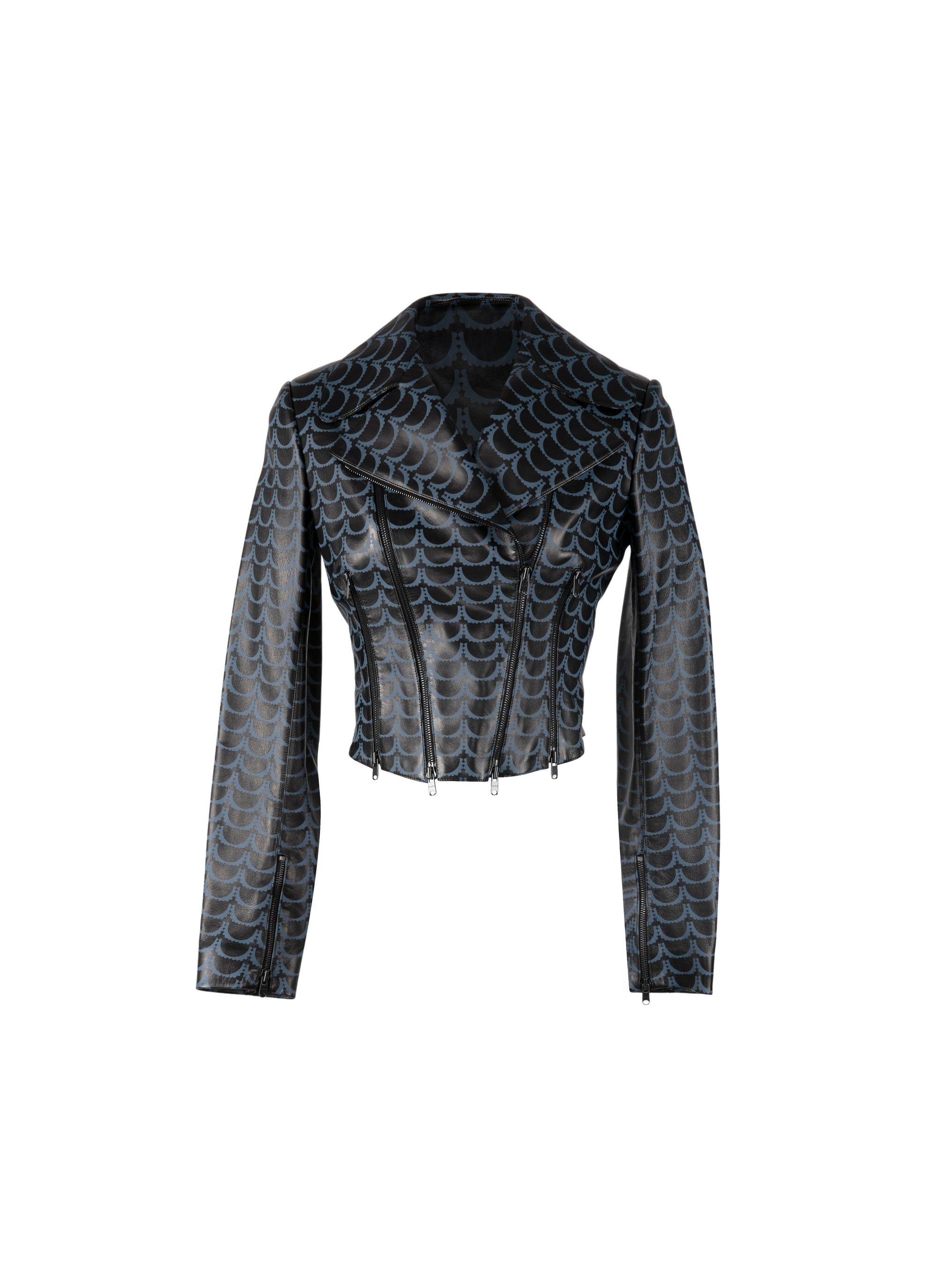 Perfecto plongé en cuir - Noir Givre