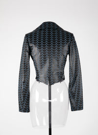 Perfecto plongé en cuir - Noir Givre