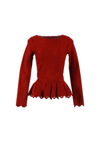 Trigone knitted jumper, long sleeves - Red