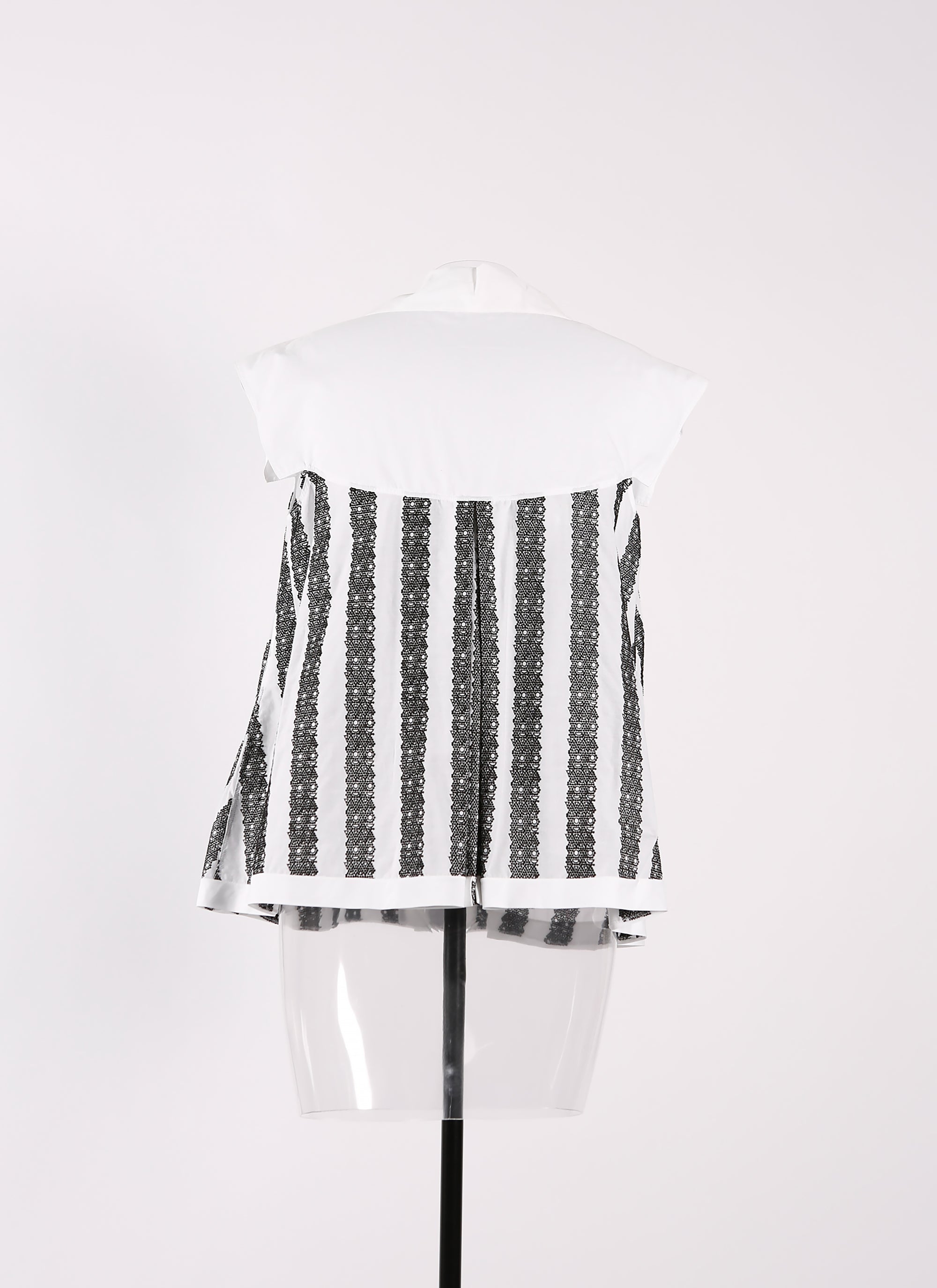Chemise à manches courtes "Art Déco" - Blanc & Noir