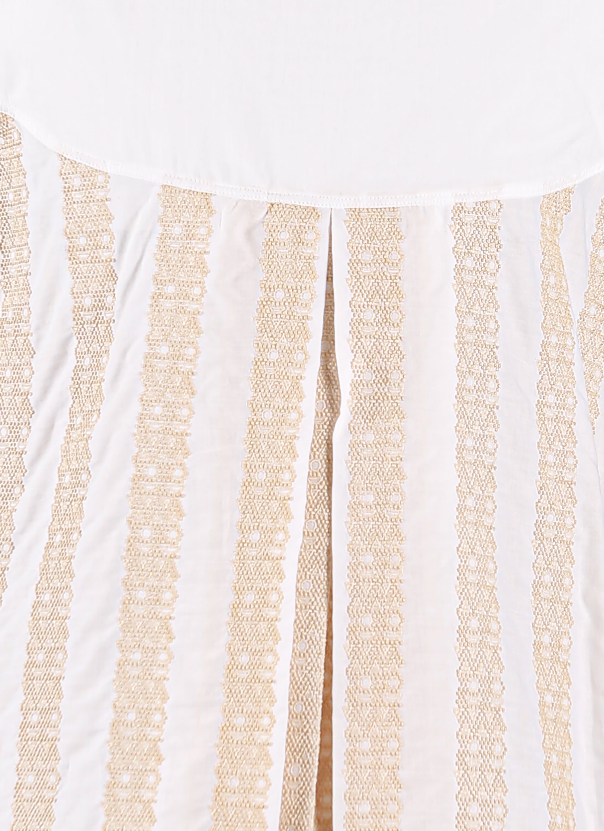 Art Deco short-sleeved shirt - White & Beige