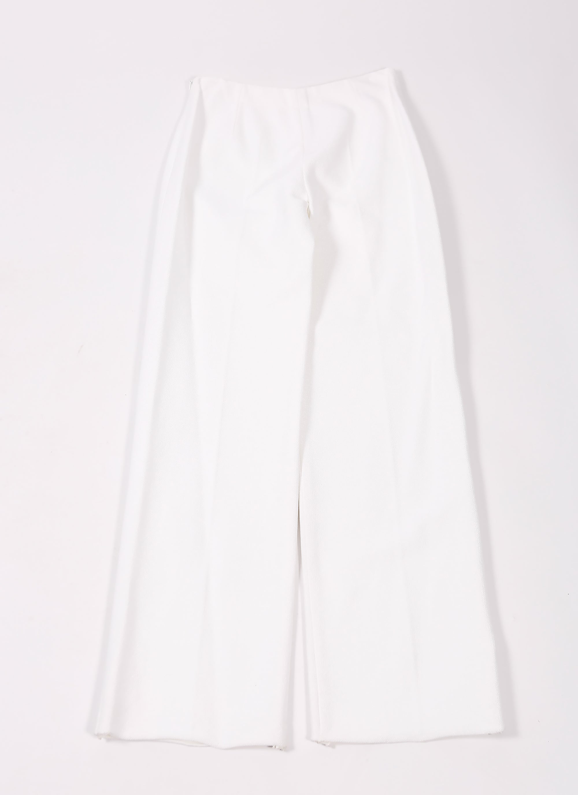 Raffia wide-leg trousers - White