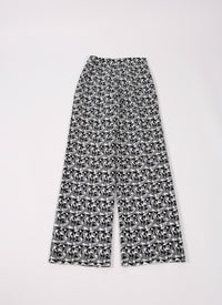 Archipel wide-leg trousers - Black & White